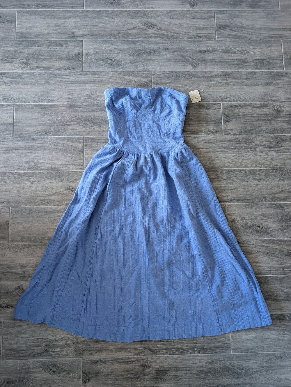 NWT Free People Marbella Midi Strapless Tube Maxi Sundress Cornflower Blue SMALL